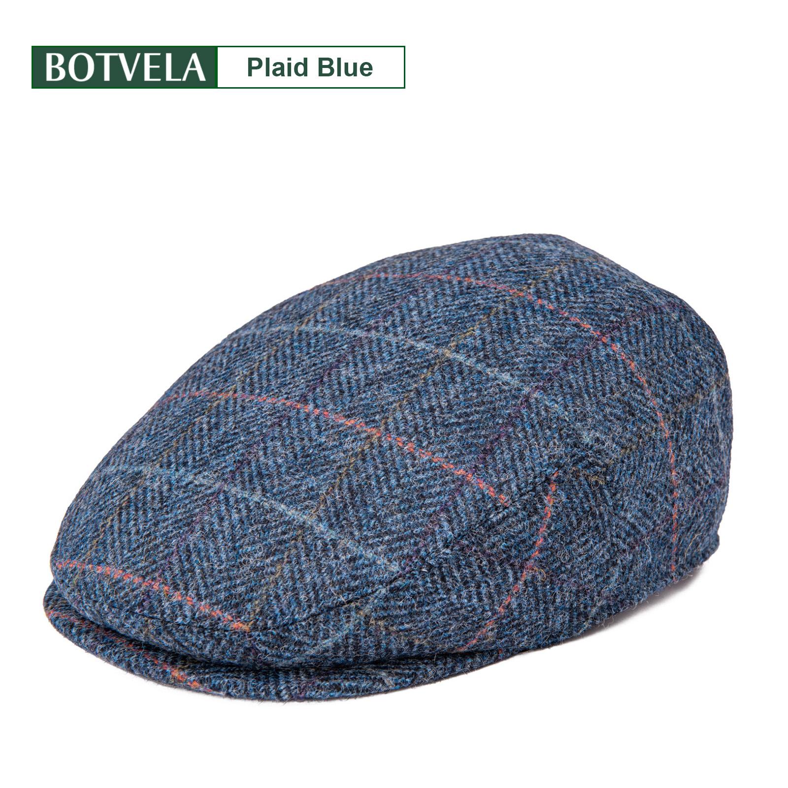 

Botvela Big Size 100% Wool Ivy Cap XL Men Flat Caps Tweed Scally Hat Bunnet Paddy Dai Cheese-cutter Newsboy Cap Driving Hats 62-63cm