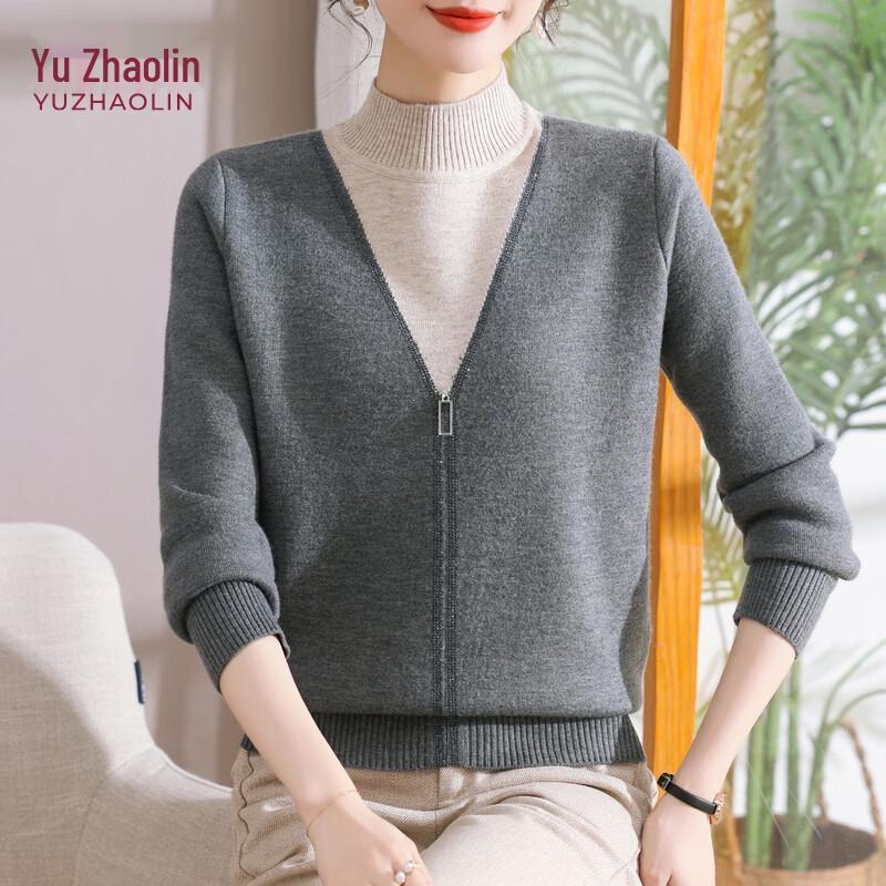 YUZHAOLIN Women's Thickened Mock-Layer Knit Sweater