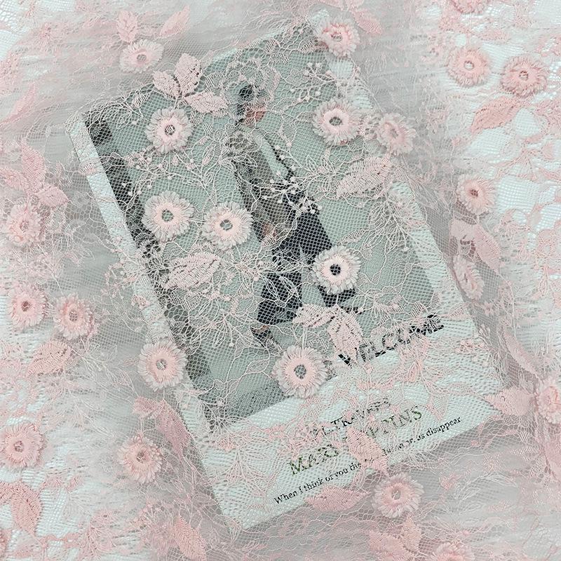 3D Embroidered Floral Lace Fabric for Dresses and Children's Clothing