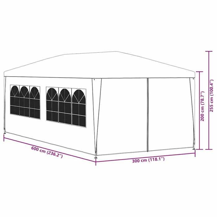 VidaXL Tente Réception 3x6 m Anthracite Jardin Terrasse Patio Pavillon Tonelle 45102