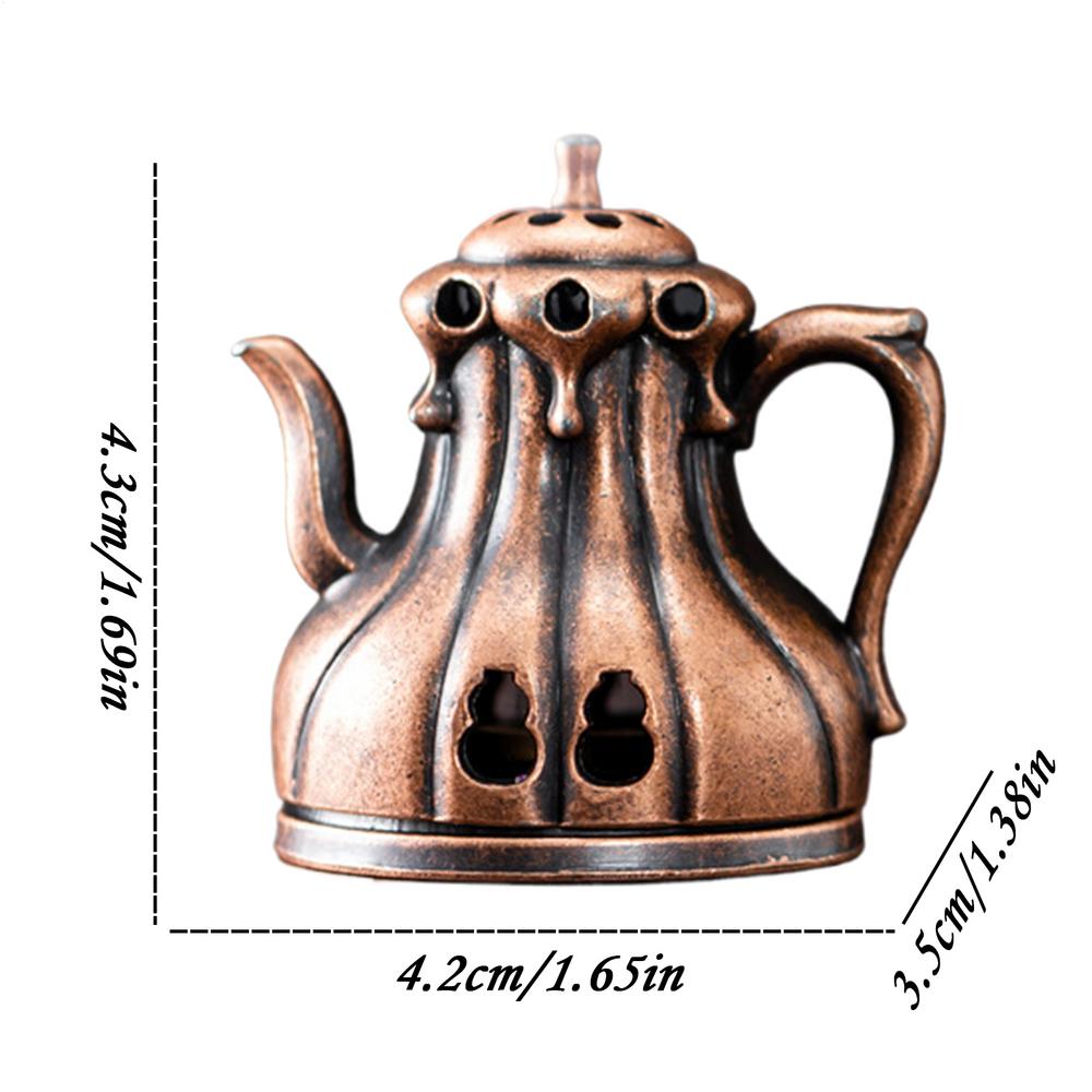 

Подставка для благовоний в форме чайника, рустикальная курильница, сплав цинка, настольное ароматерапевтическое украшение для комнаты, улицы, студии йоги, спа, церемонии