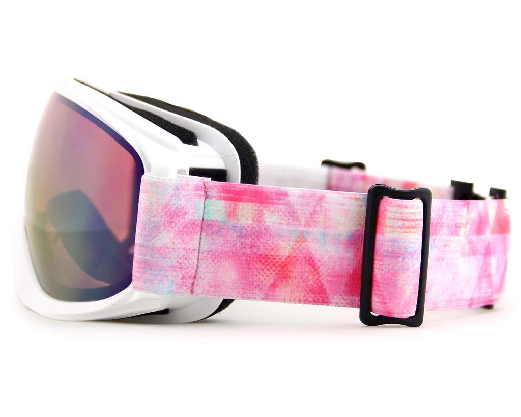 Ochelari de Snowboarding și Schi VAXPOT UV Sferici ALB Femei (Lentilă dublă, Protecție, Anti-ceață, Lentilă, Toate condițiile meteo) VA-3615