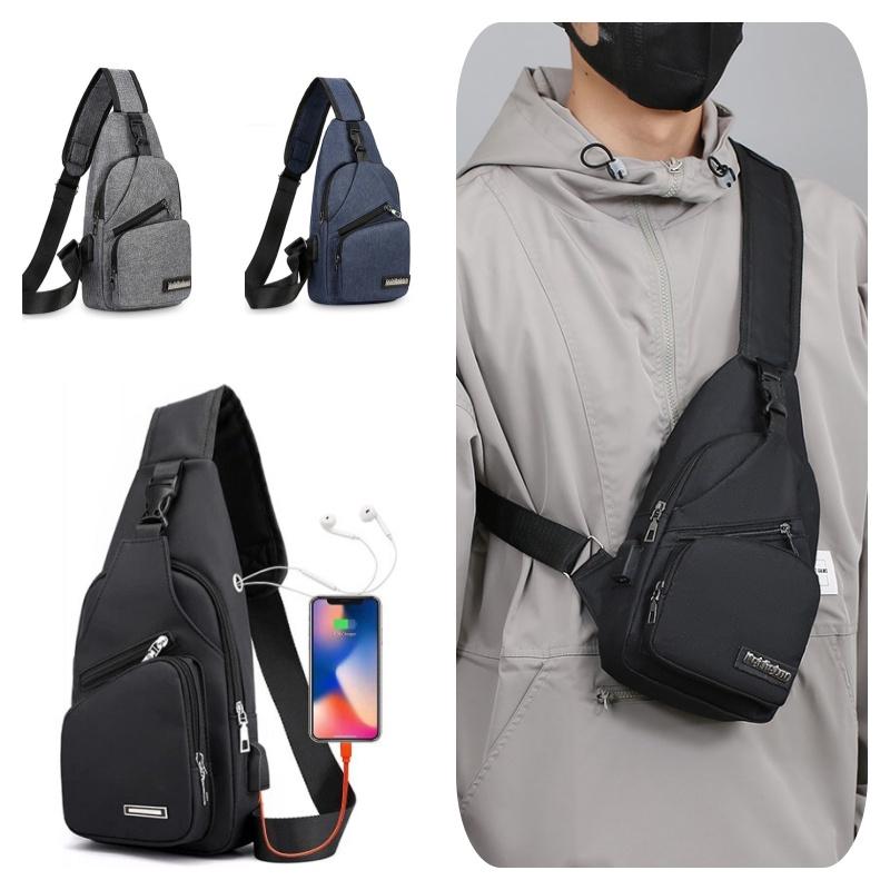 New Arrival Men's Chest Bag Stylish And Lightweight Suitable For Casual Travel Waterproof Canvas Material