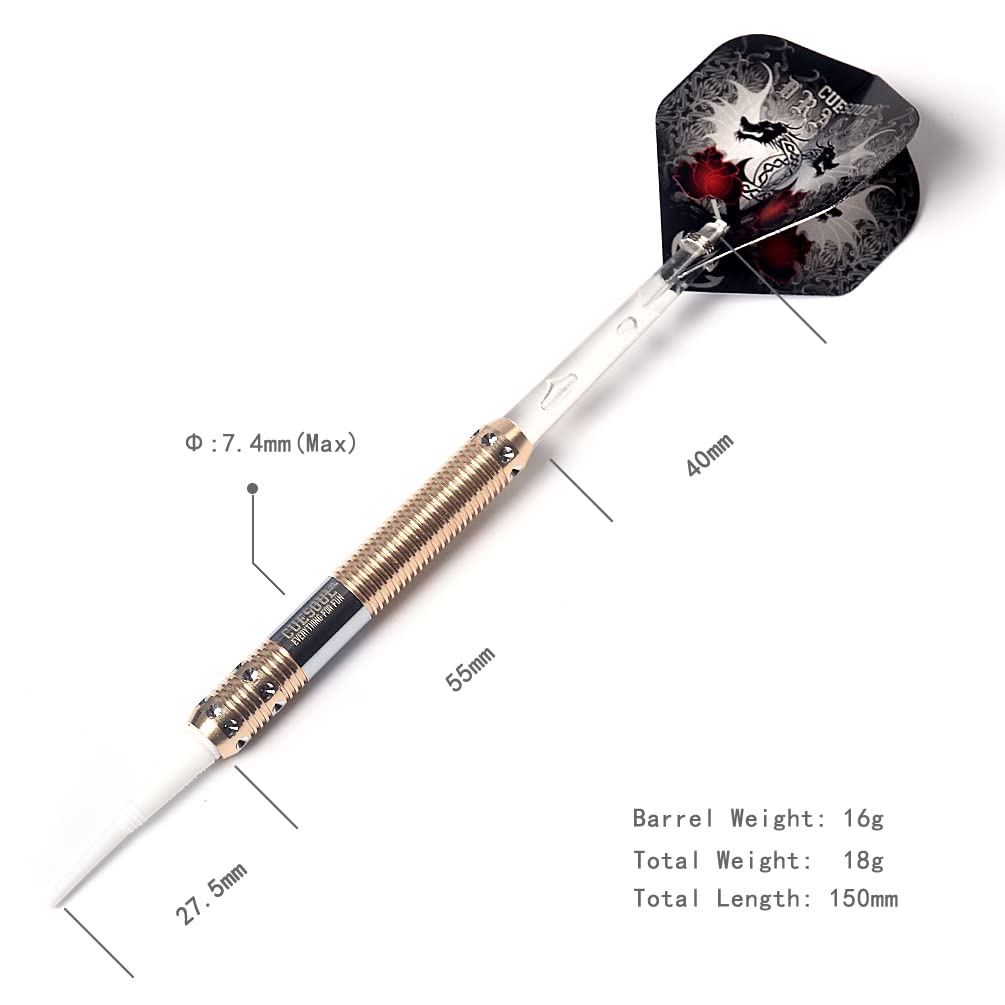 CUESOUL Dragon Deluxe Soft Tip Darts Set, 16g (B1101)
