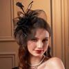 Luxury Small Top Hat Headband Elegant Wedding Head Hoop Feathers Mesh Headband  Stage Performance