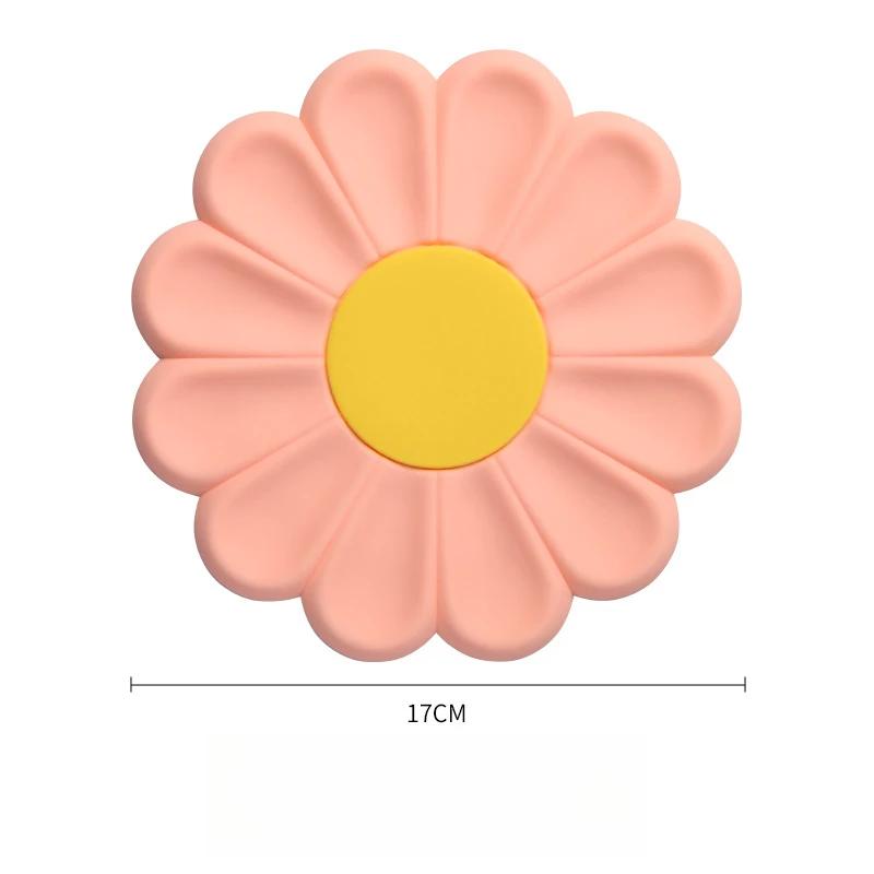 Heat Resistant Silicone Mat Drink Cup Coasters Non-slip Pot Holder Table Placemat Kitchen Accessories Coasters Flower Mat