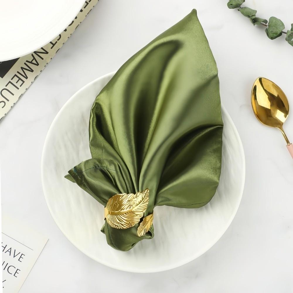 Metal Napkin Ring Buckles Gold Leaf Dinning Table Decoration  for Wedding Birthday Party