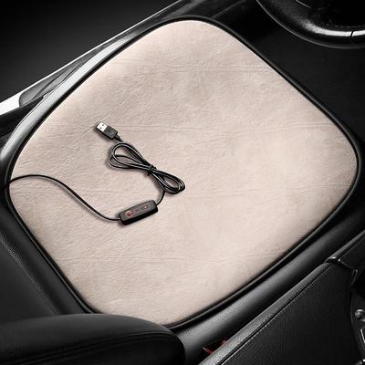 USB Heated Car Seat Cushion - Short Plush Pad for Car, Office, or Computer Chair