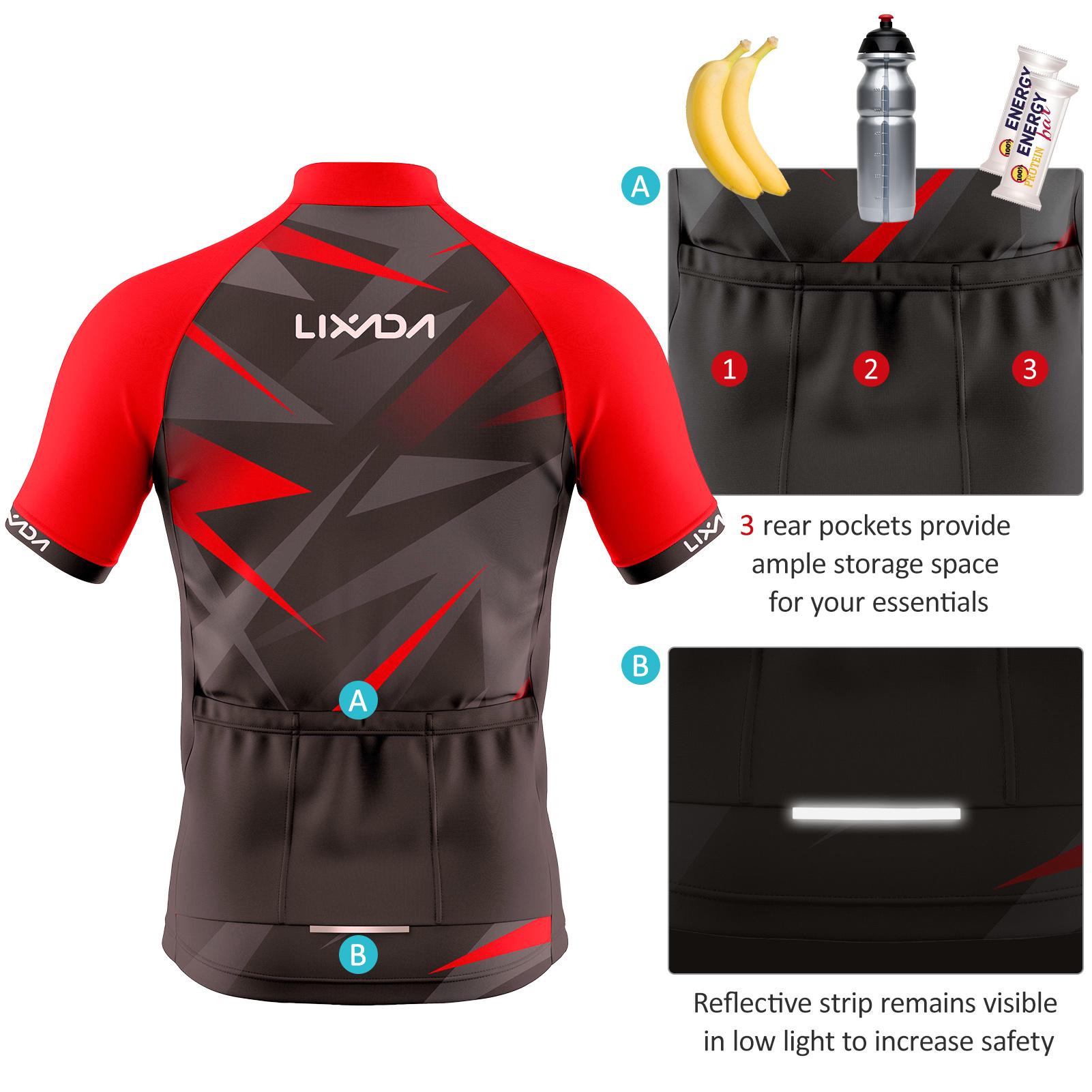 

Lixada Men Cycle Jersey Breathable Short Sleeve Bike Shirt and Padded Shorts MTB Bicycle Clothing Suit L зелёный