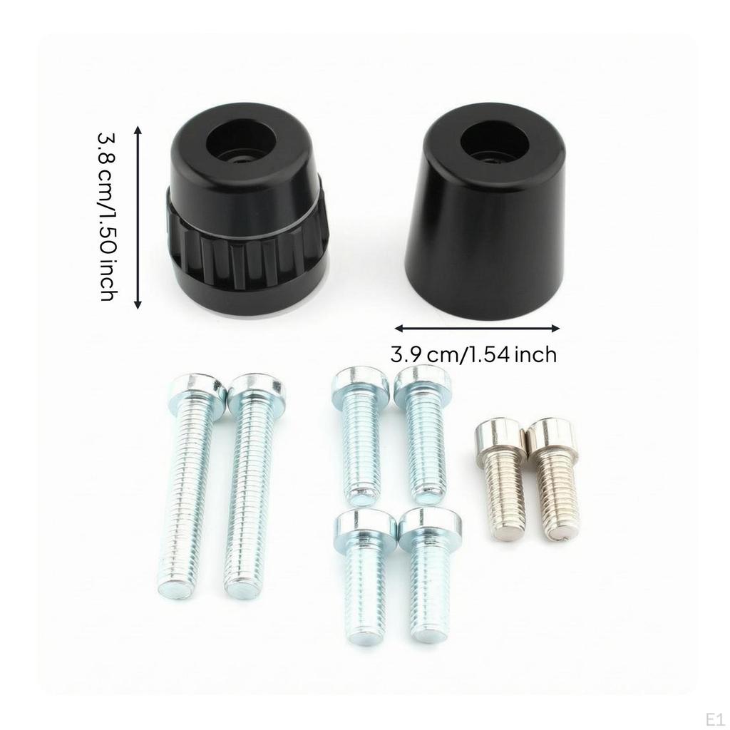 Motorcycle Handlebar End Plug with Mounting Screws Anodized Machined Black
