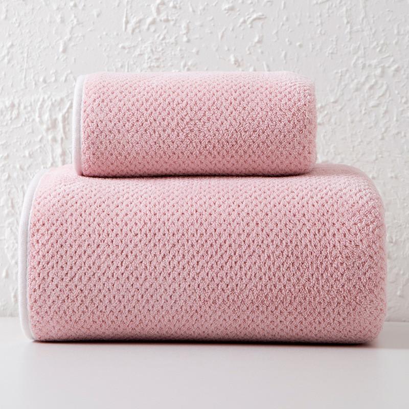 Home Spa Coral Fleece Bath Towel Set With Fast Drying Absorbent For Family Use