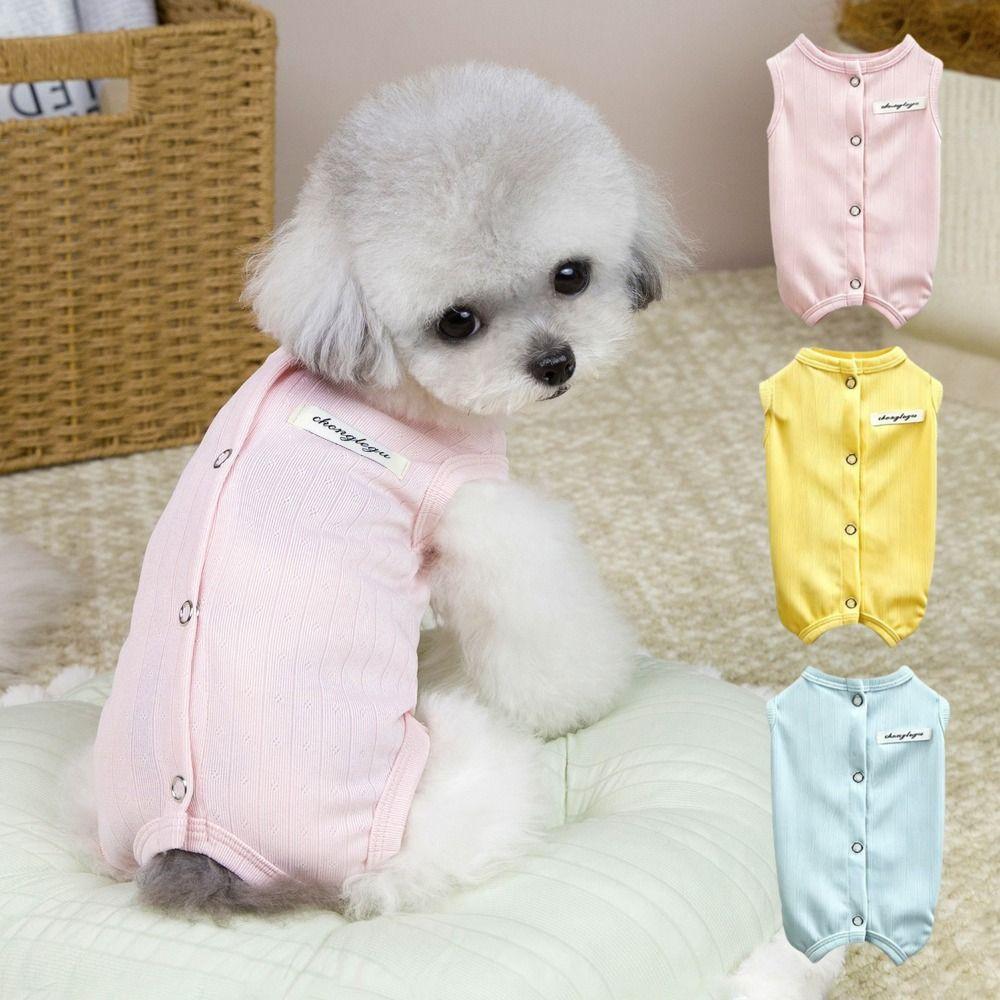 Breathable Material Dog Belly Jumpsuit Wrapped Design Puppy Belly Protector Dog Clothes  Chihuahua