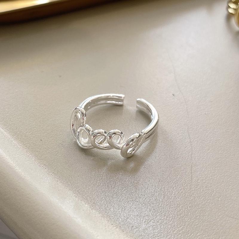 Korean Style Love Letter Open Index Finger Ring: Women's Light Luxury, Stackable, Versatile Fashion Accessory