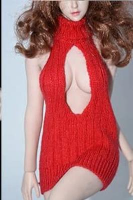 Accessories for with TBLeague Body Red Open Chest Sweater for Women Such As Sexy Office Ladies and Office Ladies Head and Shoes Not [TOYBARJAPAN] 1/6