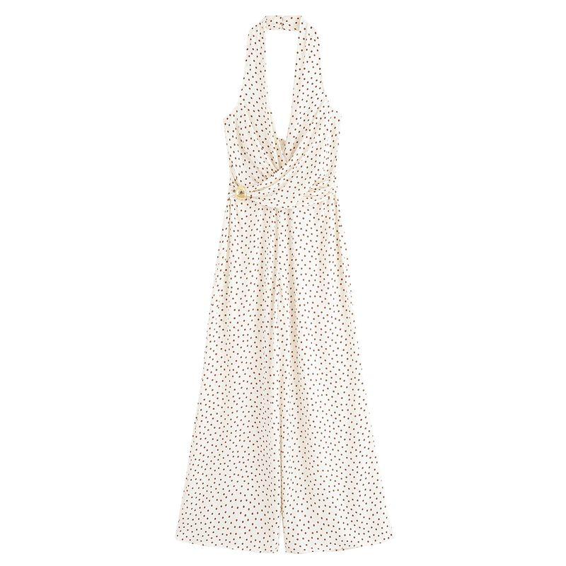 Kaslead New Women clothes Western Style Fashion Simple Polka Dot Hanging Neck Jumpsuit 2298166