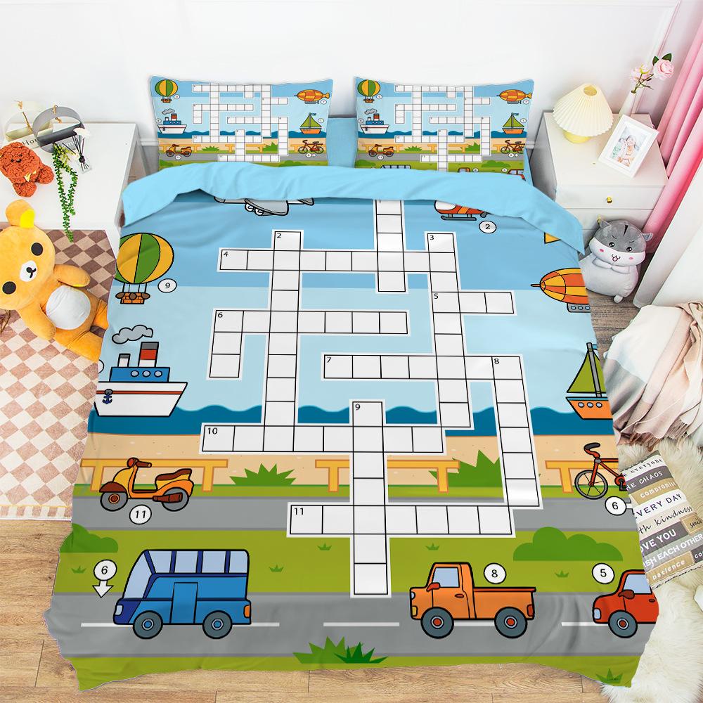 Construction Vehicles Boys Excavator Duvet Cover Truck Excavator Bedding Set For Teens Child Old Retro Car Theme Room Decor