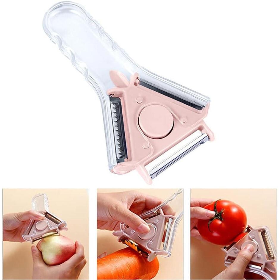 Cozevdnt 3-in-1 Multifunctional Peeler Metal Vegetable and Fruit Peeler