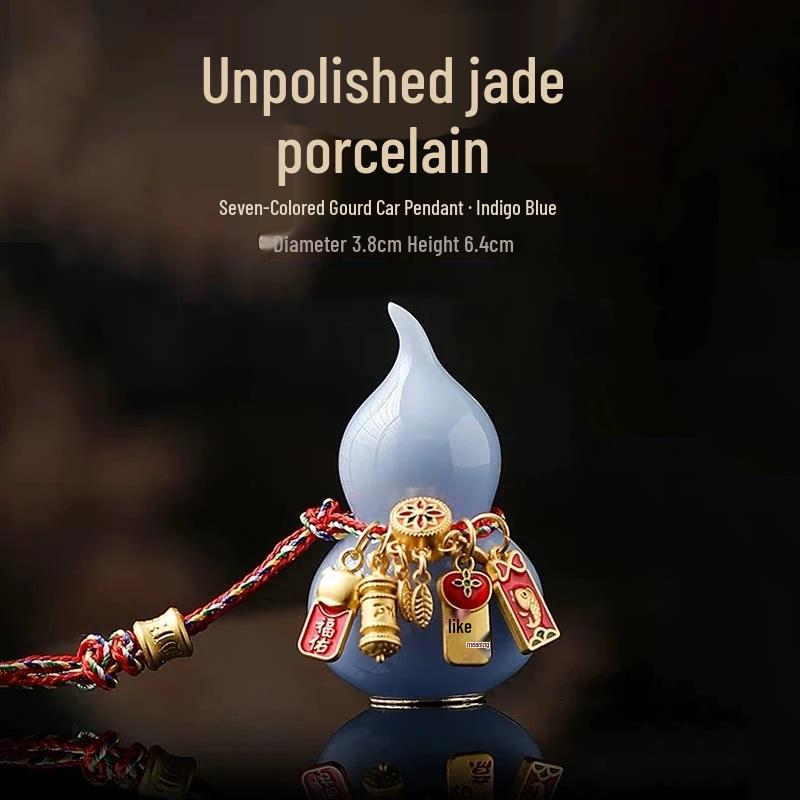 Ice Jade Ceramic Calabash Ornament