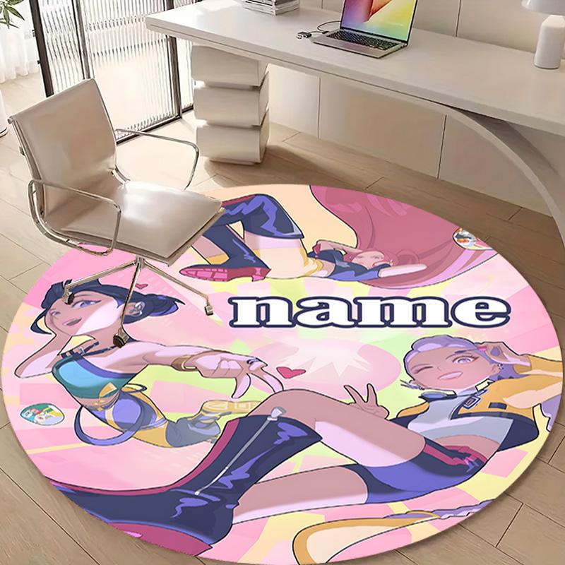 Personalized K-KPop Demon Hunters Round Chair Office Rug - Perfect for Mat, Office Chair & More - Ideal Gift for Birthdays and Holidays