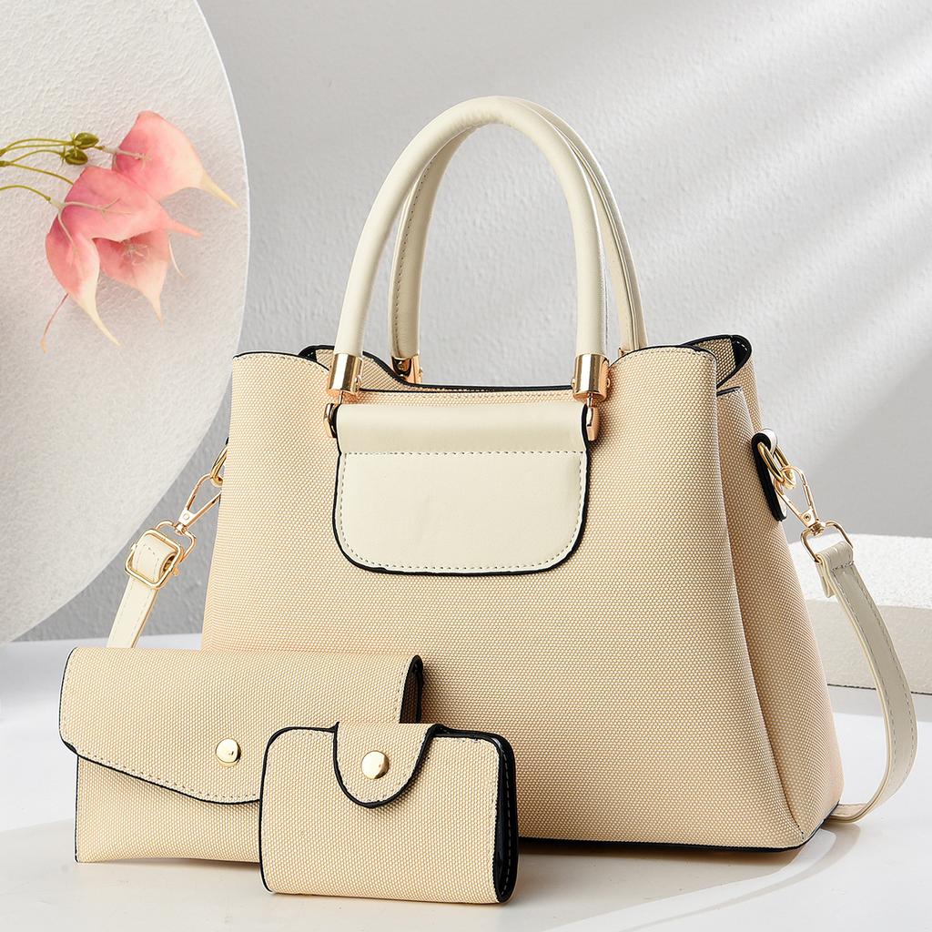 Neue, modische dreiteilige Set-Tasche mit hohem Erscheinungsbild, Canvas-Textur, Trend, einfache, atmosphärische Handtasche, Damentasche