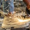 Outdoors Men Safety Shoes Construction Work Boots Safety Steel Toe Shoes Men Puncture-Proof Protective Shoes Welder Boots Men