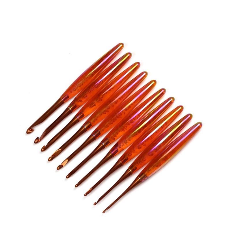 Ganchillo Ergonómico Profesional Mango Acrílico Ganchos de Ganchillo Herramienta para Manualidades con Hilo para Principiantes Tejer Tejer