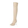 Stivali sexy da donna con tacco a spillo, sopra il ginocchio, a punta, taglie forti 40-48, tacco ultra alto, stile europeo