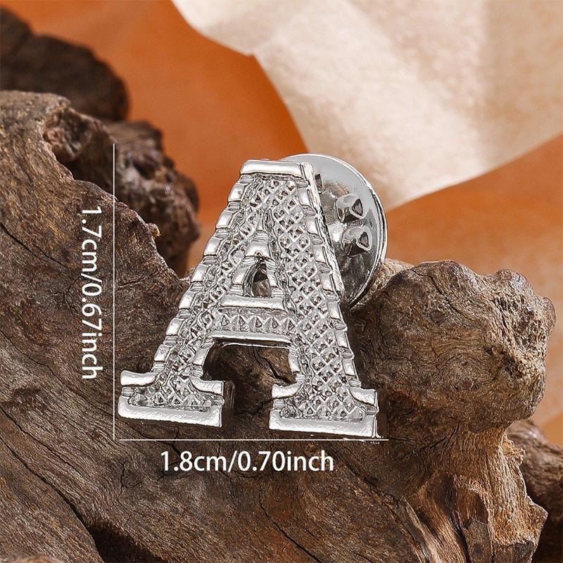 A-Z Letter Initial Lapel Pin Brooches Vintage Coat Suit Shirt Badge Party Office Brooch Pins Gifts For Men And Women Accessories