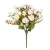 5 Forks 15 Heads Silk Artificial Flowers Rose Wedding Bridal Bouquet Festival Decoration Home Room Arrangement Flower Accessory