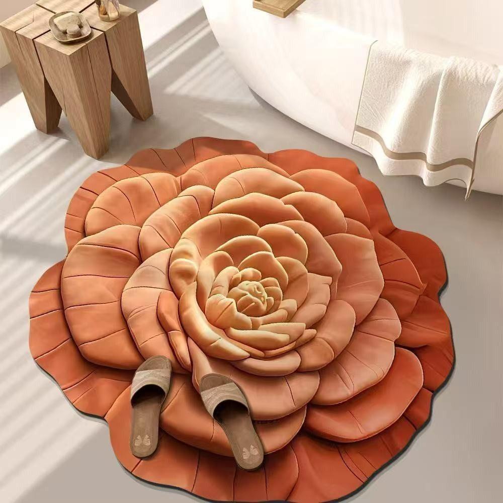 Soft Bathroom Floor Mat Peony Door Gasket New Coral Carpet  Living Room Tea Table Bedside
