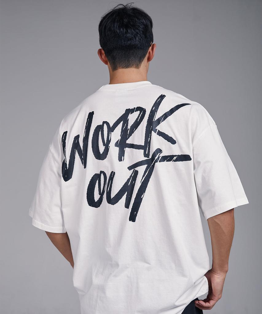 KOREAMONSTER Km08 Workout Oversized Short Sleeve T-Shirt White