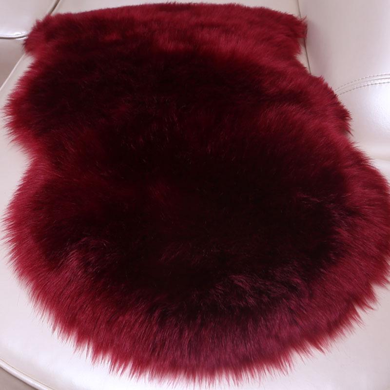 Nordic Style Long Pile Faux Wool Rug for Living Room or Bedroom
