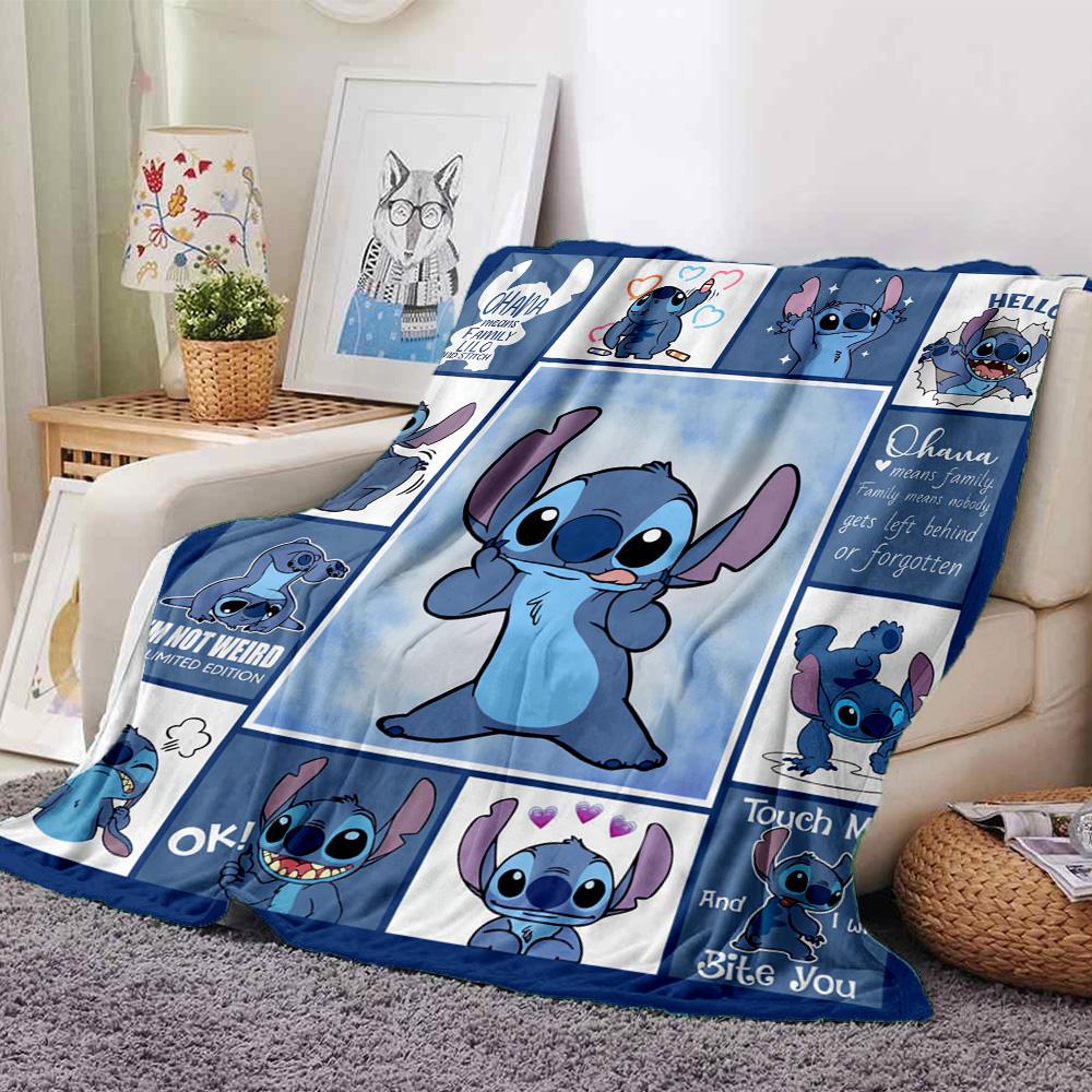 Lilo Stitch Collage Flannel Blanket Super Soft Warm Cozy Blanket For Sofa Bed Office Travel Allseason Home Decor Gift