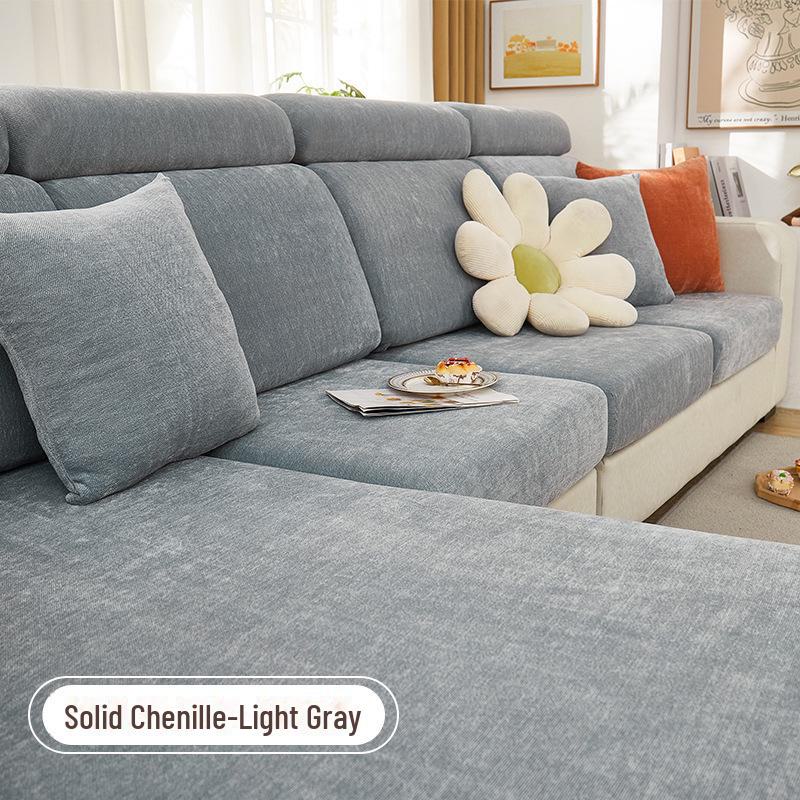 Chenilowy antypoślizgowy pokrowiec na sofę na każdą porę roku z ochroną przed zarysowaniami