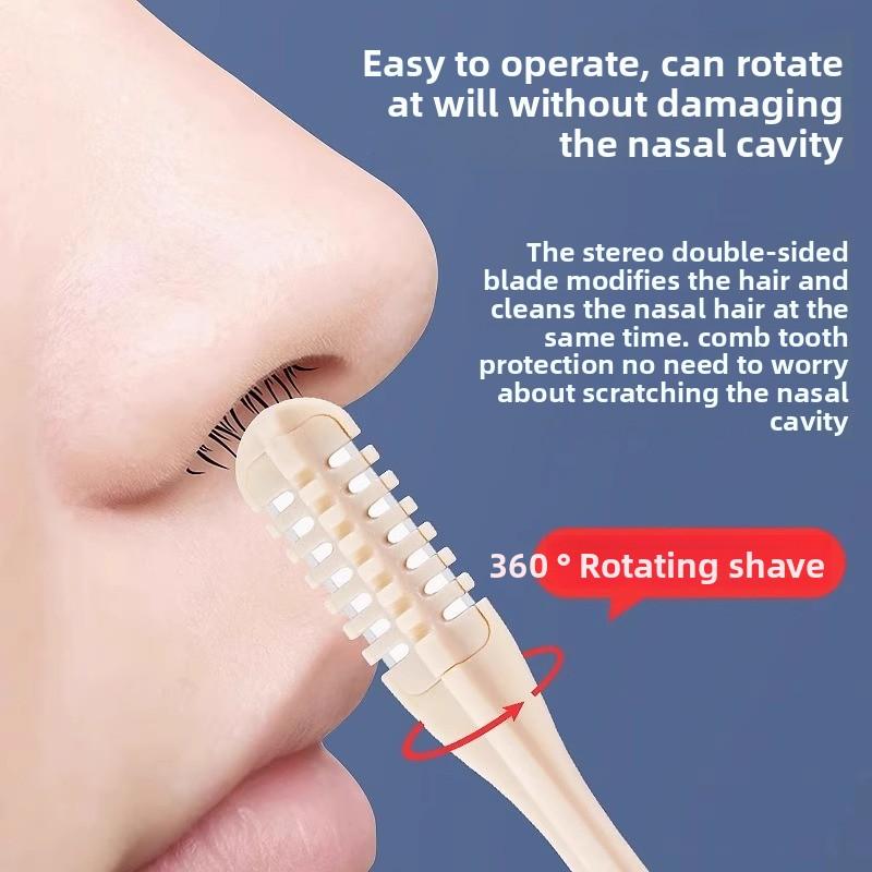 

2 шт. Ручные роторные двусторонние ножницы для стрижки волос в носу для мужчин 2pcs