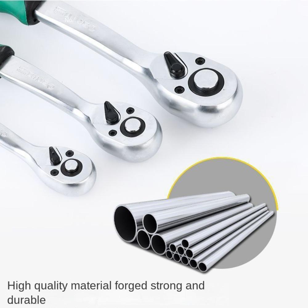 New Chrome Vanadium Steel Ratchet Wrench 72 Teeth 1/4" 3/8" 1/2" Right Angle Wrench Durable Quick Release Hand Tools Home
