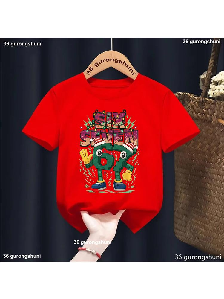 Kids 67 Themed Colorful Print TShirt Soft Cotton Fabric Breathable and Comfortable Ideal for Toddlers and Childrendf0312