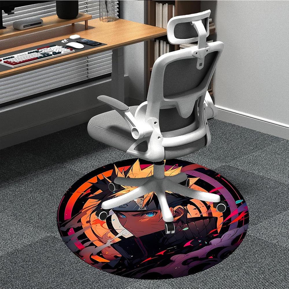 1pc Naruto Uzumaki Office Round Area Rug, Under Office Chairs Bedroom Living Room Home Decor, Room Decoa1022145