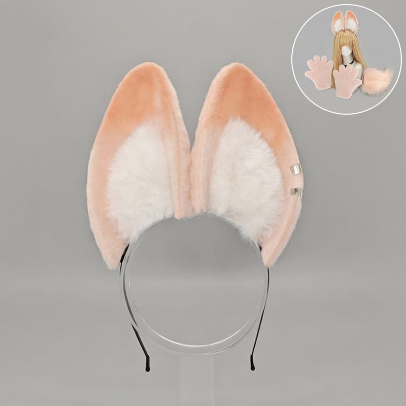 Cosplay Set of Rabbit Ears Tail Paws Anime Expo Plush Animal Ears Hairband  Amusement Park Headwear Gift for Children Adults.