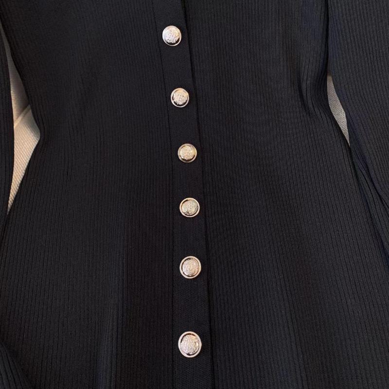 Toamnă Iarnă Moda franceză rochie cu mâneci lungi din tricot femei anii 2000 rochie cu decolteu în V Mini o singură bucată Coquette vintage Rochii elegante