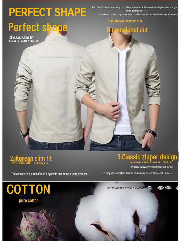 Kurtka w stylu europejskim ze stójką i spranym kołnierzem - kolekcja jesienna 2021, odzież na każdą porę roku