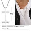 Vnox Cross Necklace for Men Women, Silver Plain Alloy Metal Cross Pendant Collar with Stainless Steel Box Chain
