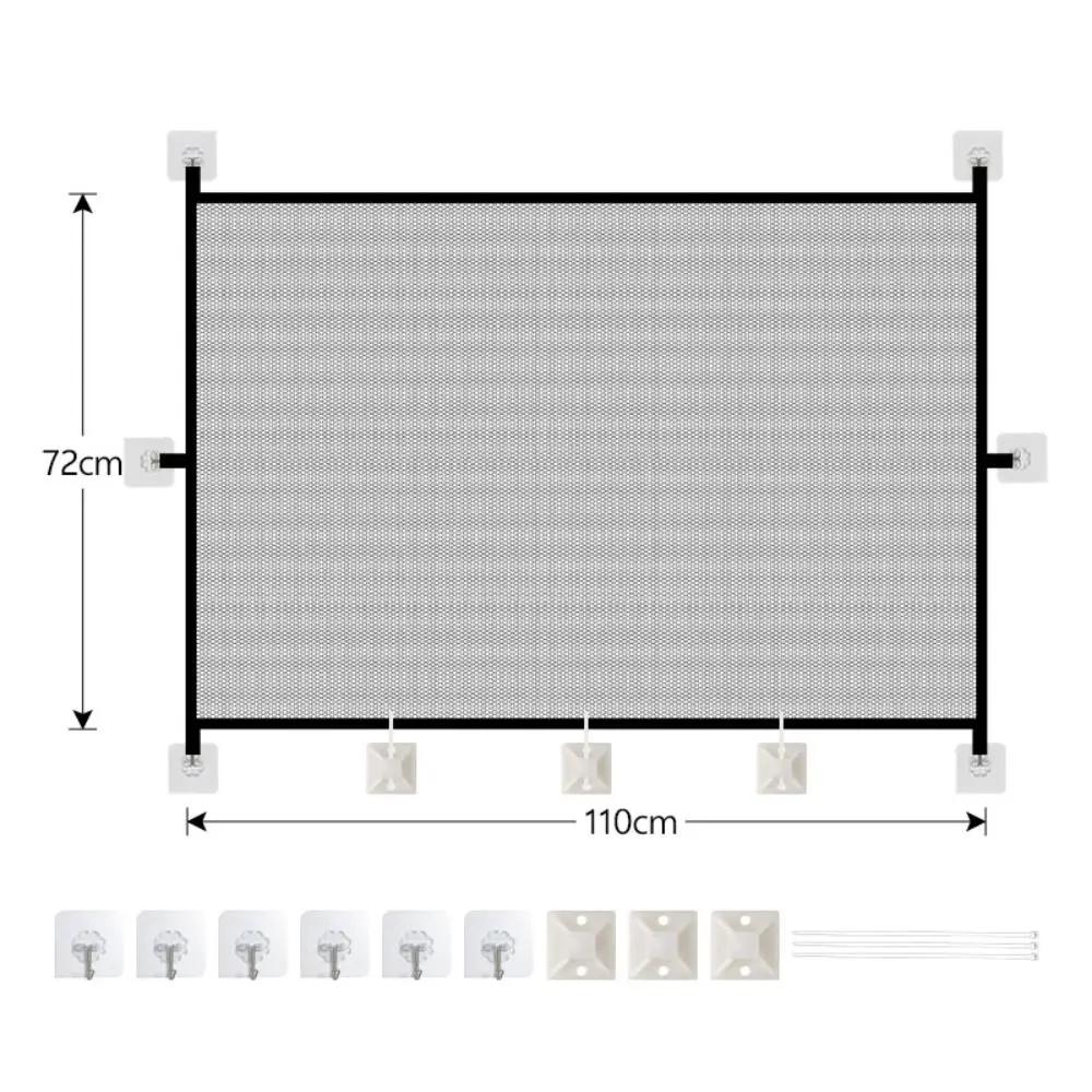 New Retractable Pet Barrier Fences Folding Anti-Escape Pet Safety Gate Mesh with Hooks Dog Isolation Gate Stairs