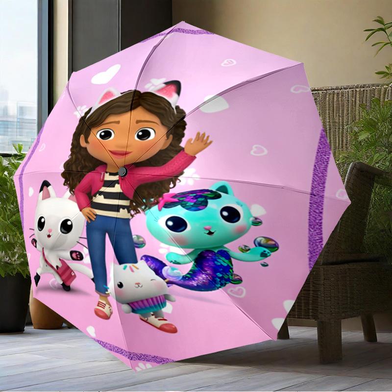 Colorful Friends Dollhouse Umbrella Folding Umbrella, Automatic Umbrella 8-Frame for Travel, Camping Use Gift for Halloween Christmas