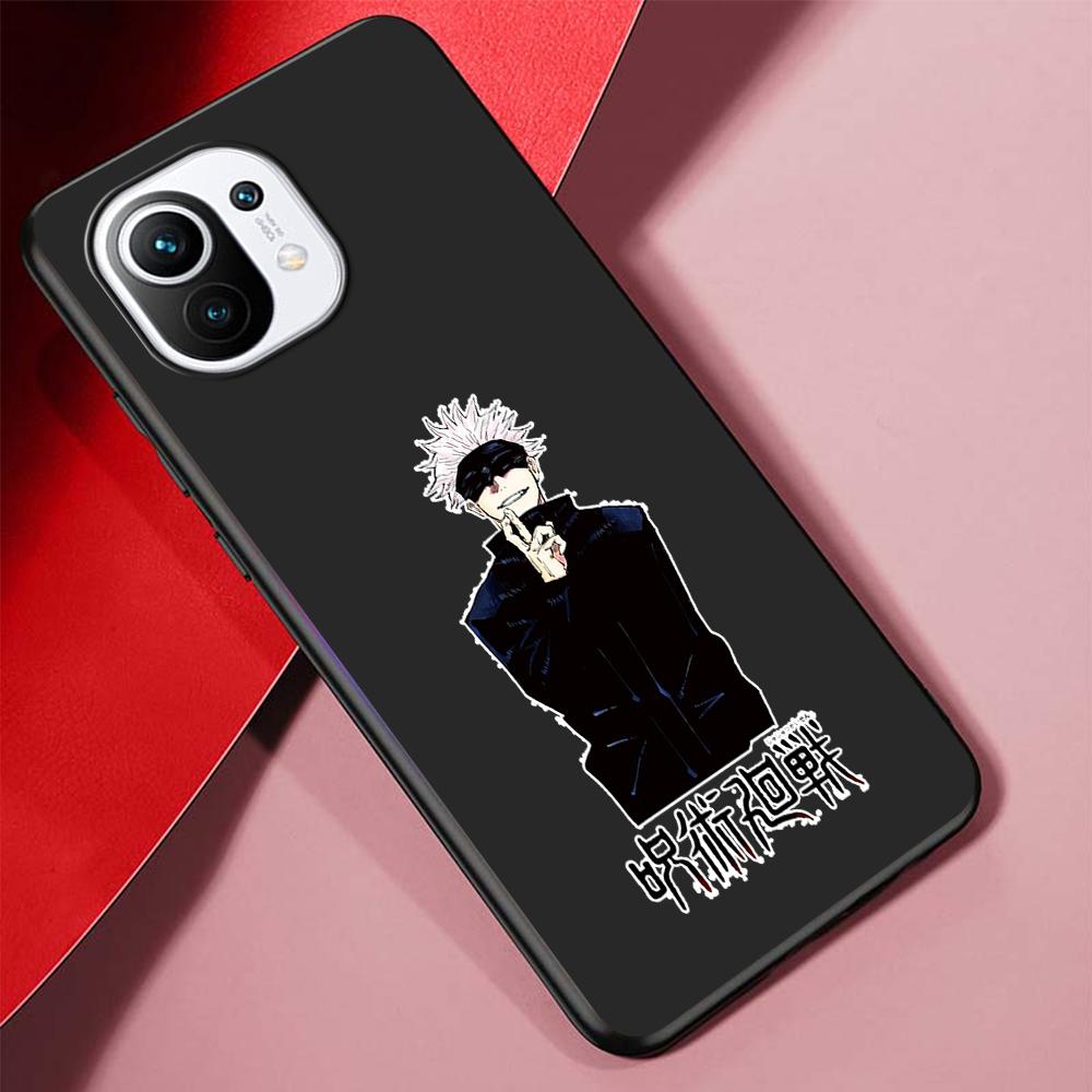 Jujutsu Kaisen Case for Xiaomi 12S Ultra 12 Pro Mi 11 Lite 12X 9T Note 10 10T 9 SE Phone Casing Anime Cover Silicone Black Soft