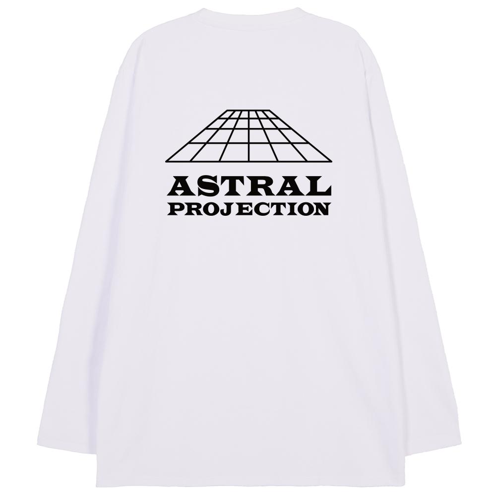 ASTRAL PROJECTION Signature Logo Oversized Long Sleeve T-Shirt_White