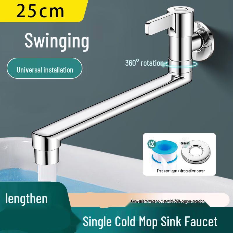TLXT Extended Rotatable Wall-Mounted Mop Sink Faucet