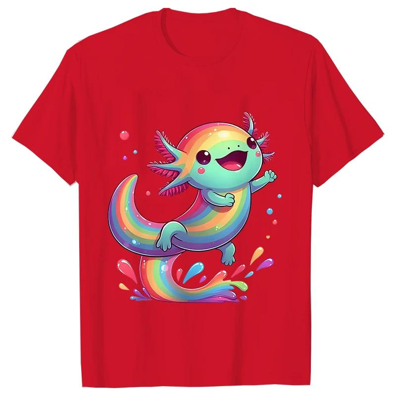 Kawaii Axolotl Cartoon Graphic Y2k Tops Women Blouses Short Sleeve Tees Casual Harajuku TShirt Aesthetic FeUnisex Clothing S