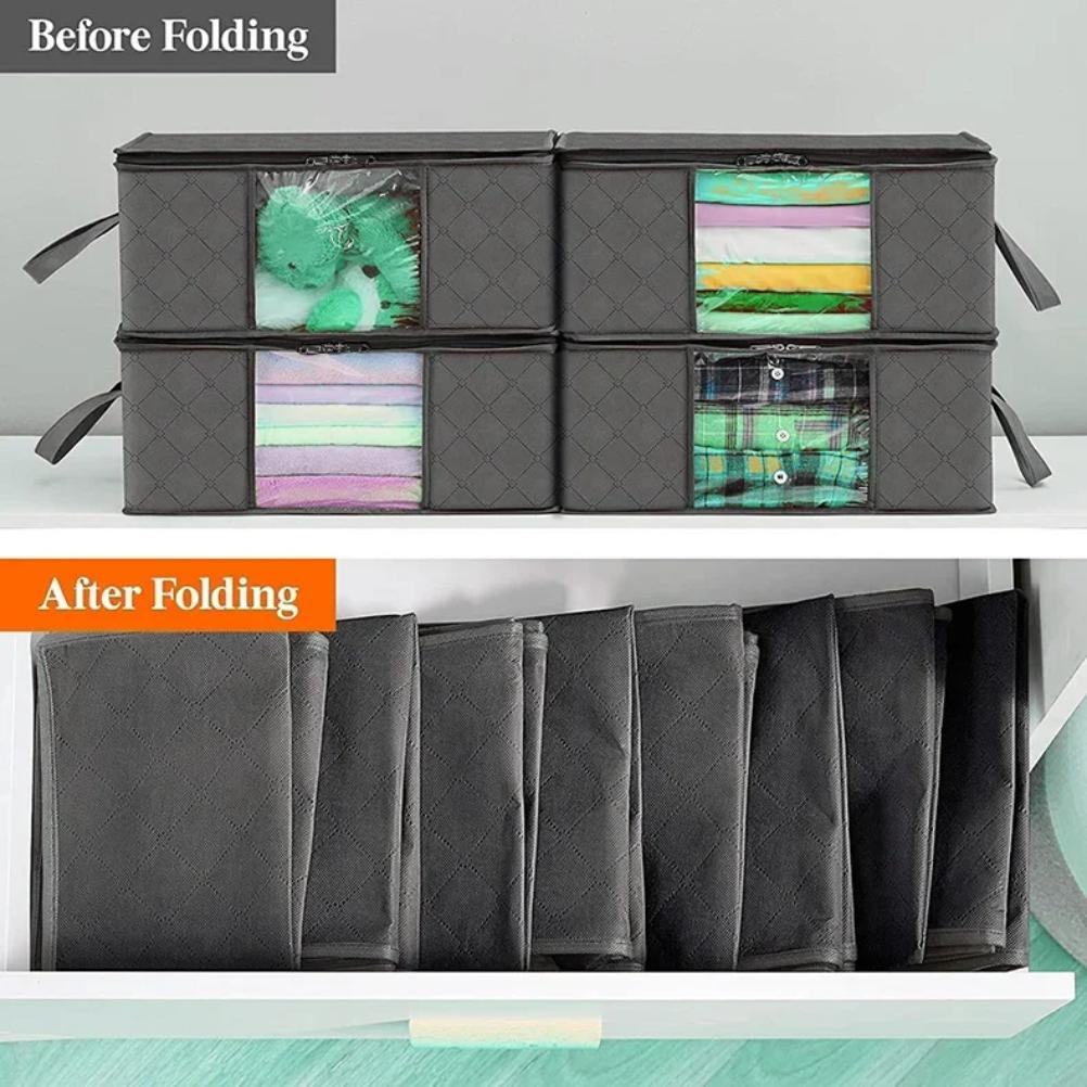 Storage Bag Foldable Large Capacity Clothes  Blanket Storage Bags Storage Containers for Organizing Bedroom Closet Clothing