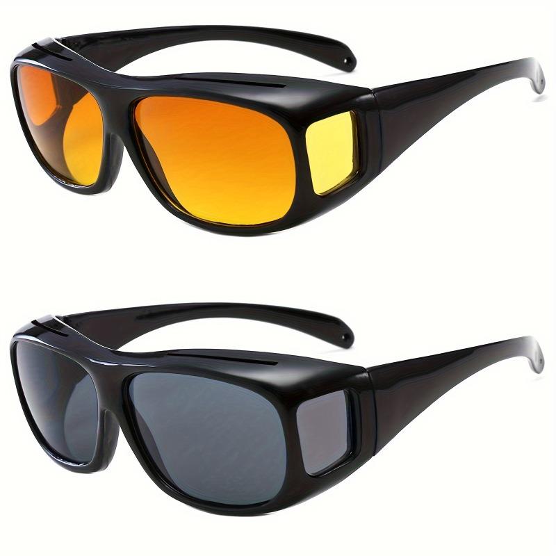 

2PCS Night Driving Glasses Unbreakable PC Frame Anti-Glare for Fishing Sports Rubber Nose Pads Men/Women